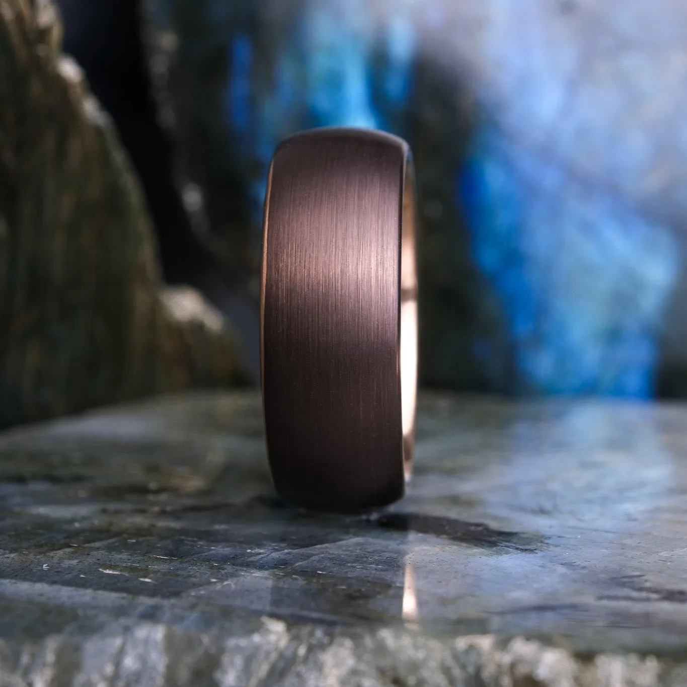 Mocha Brown Brushed / Rose Gold - 8mm