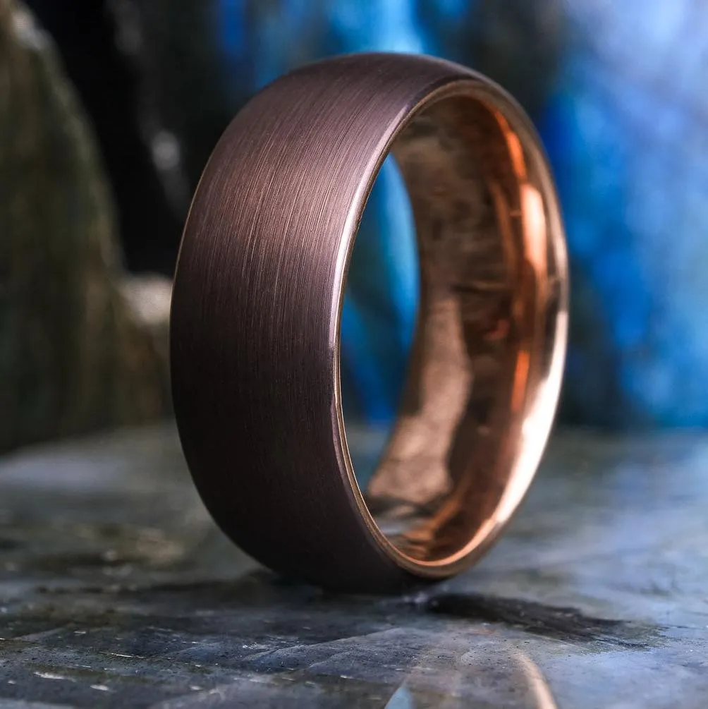 Mocha Brown Brushed / Rose Gold - 8mm