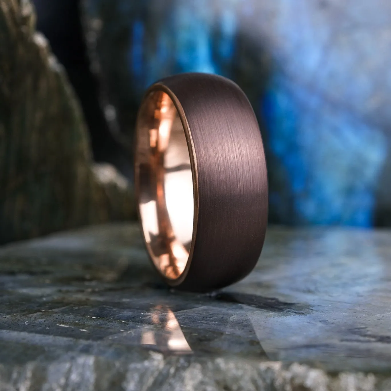 Mocha Brown Brushed / Rose Gold - 8mm