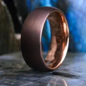 Mocha Brown Brushed / Rose Gold - 8mm