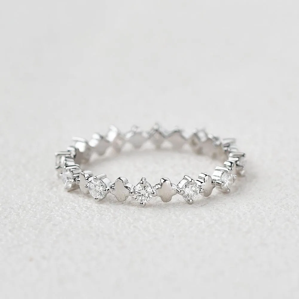 Moissanite Cluster Rose Gold Band