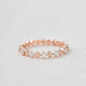 Moissanite Cluster Rose Gold Band