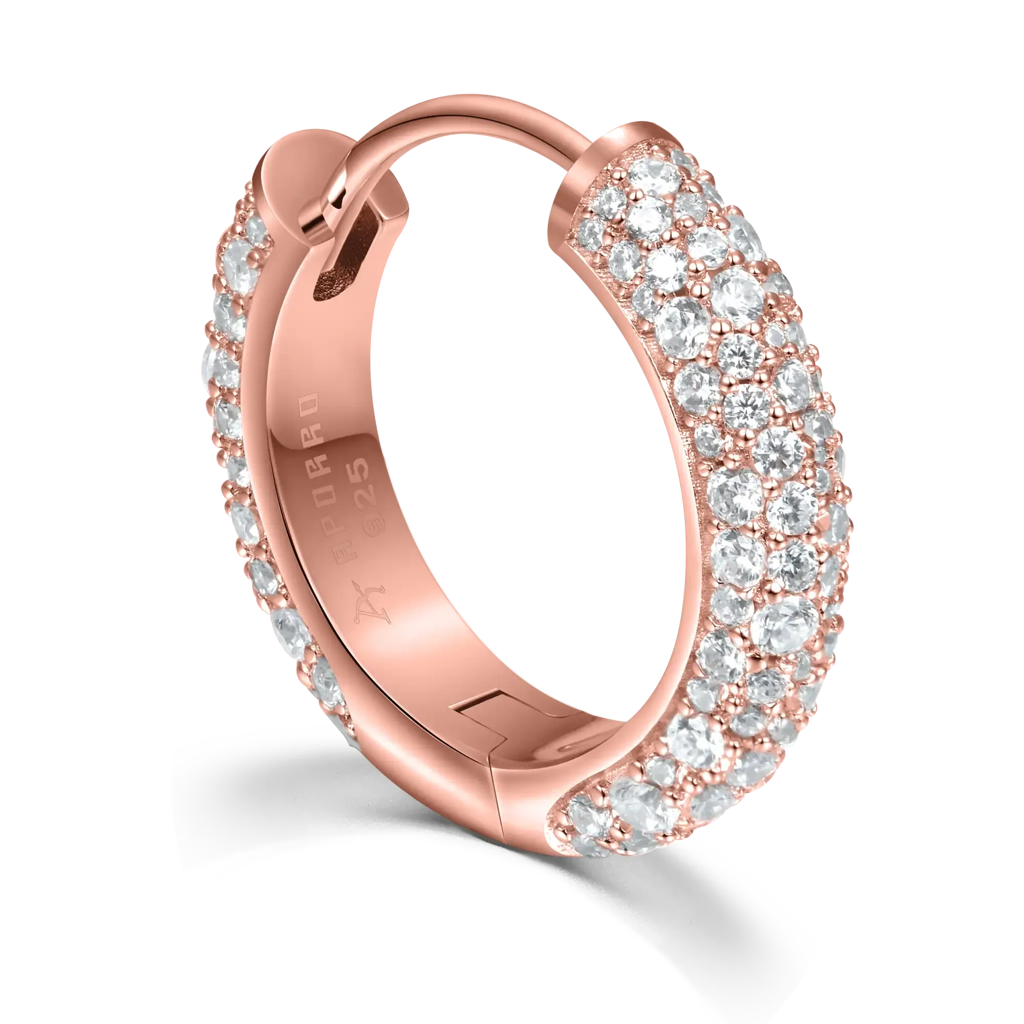 Moissanite Round Paved Hoop Earrings