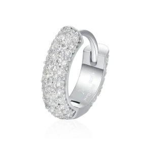 Moissanite Round Paved Hoop Earrings