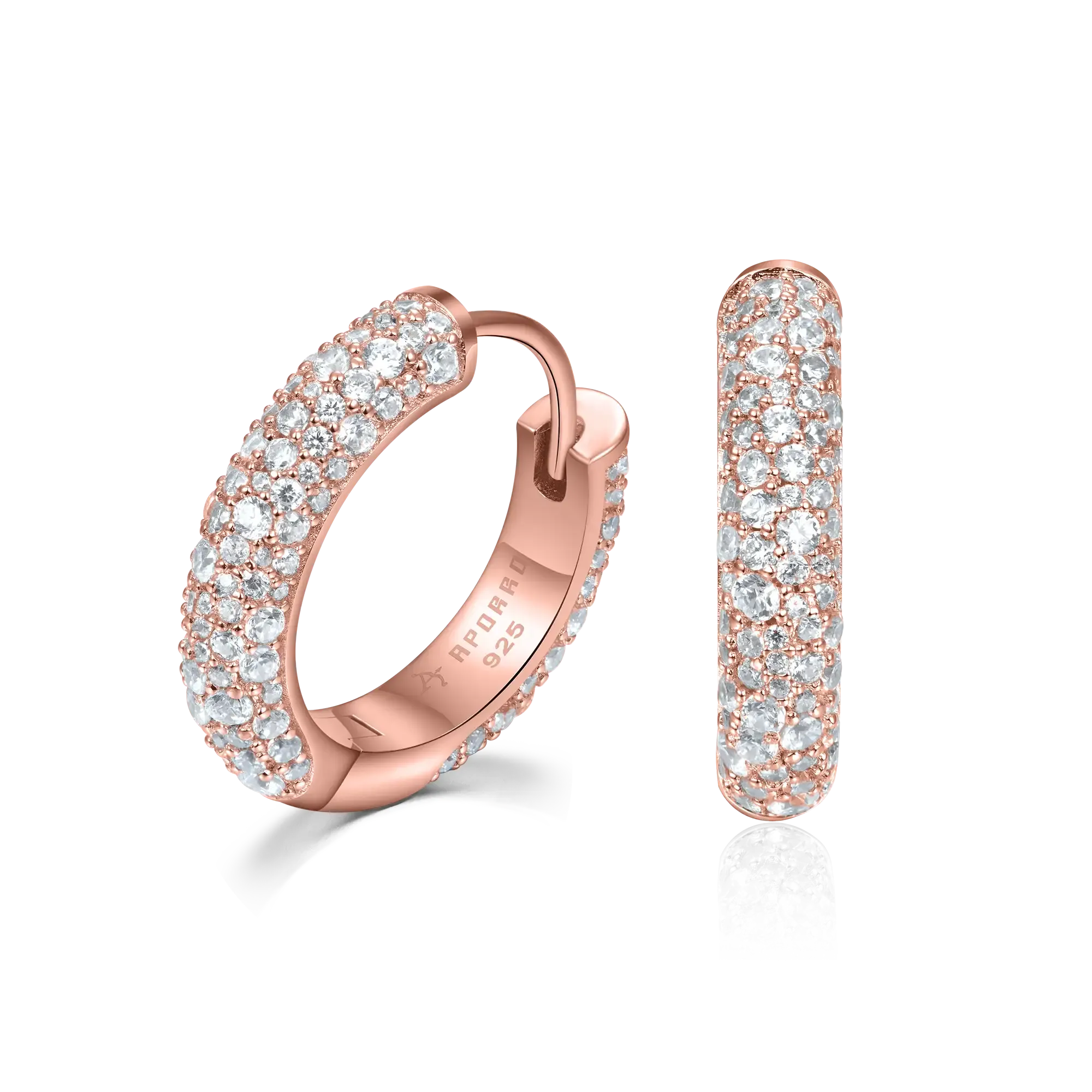 Moissanite Round Paved Hoop Earrings