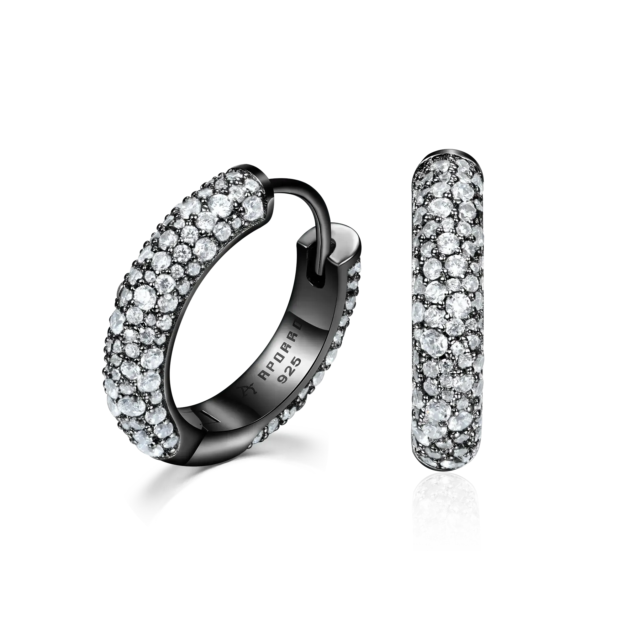 Moissanite Round Paved Hoop Earrings