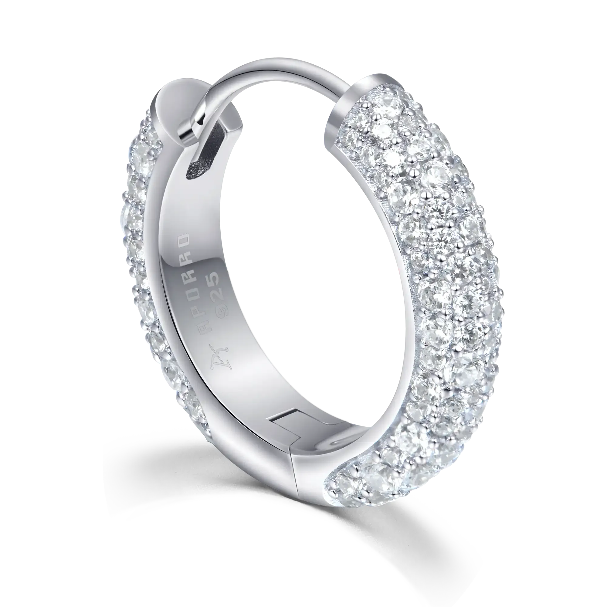 Moissanite Round Paved Hoop Earrings
