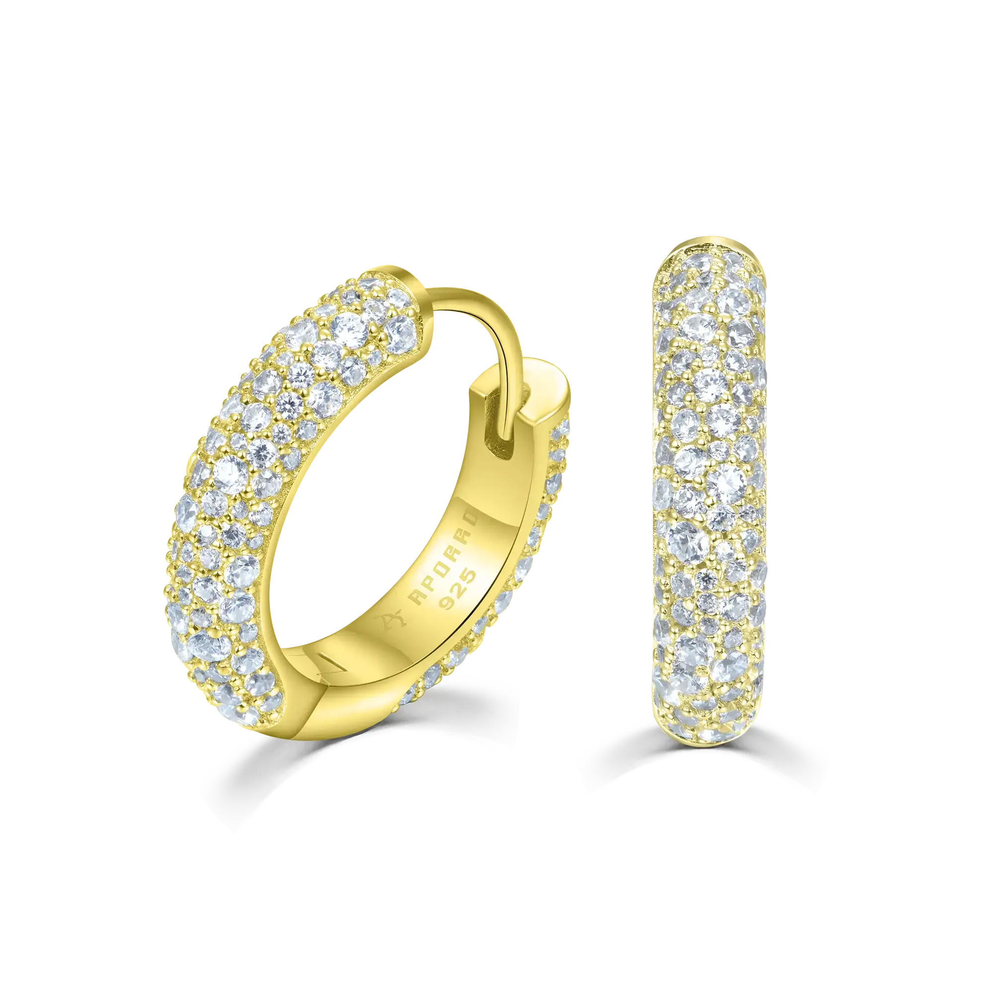 Moissanite Round Paved Hoop Earrings