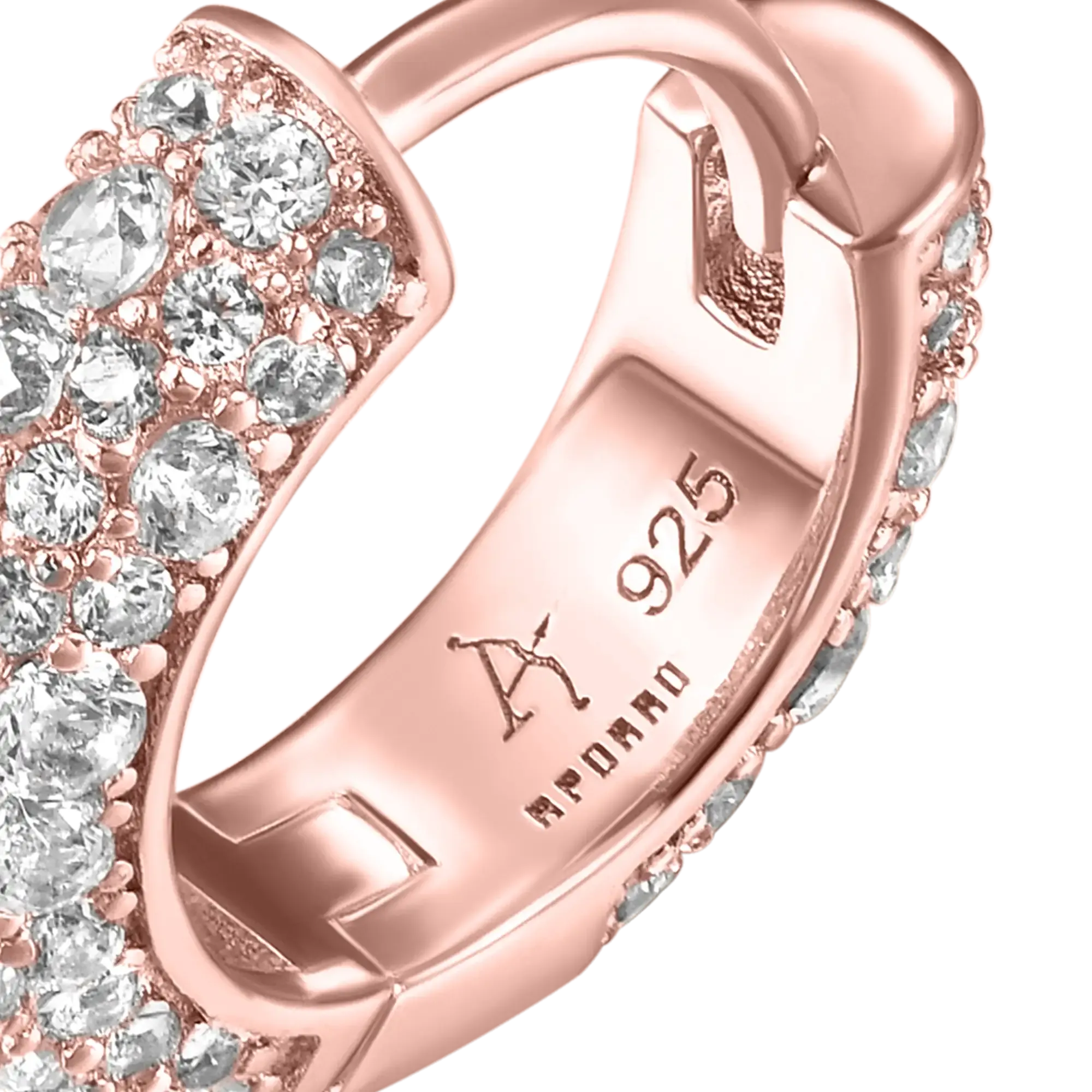 Moissanite Round Paved Hoop Earrings