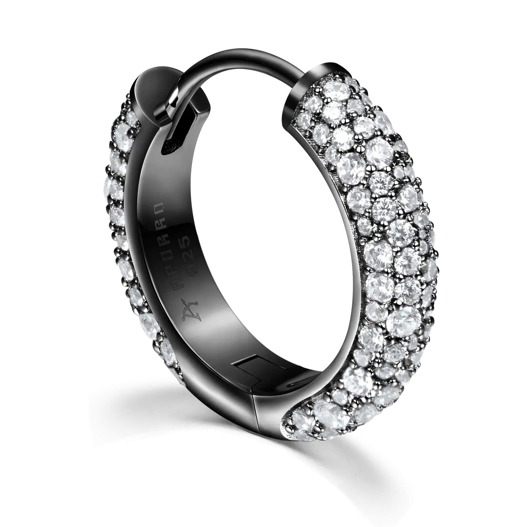 Moissanite Round Paved Hoop Earrings
