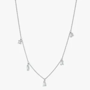 Multi Shape 5 Diamonds Necklace - Lab Grown Diamonds | VS Clarity