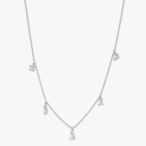 Multi Shape 5 Diamonds Necklace - Lab Grown Diamonds | VS Clarity