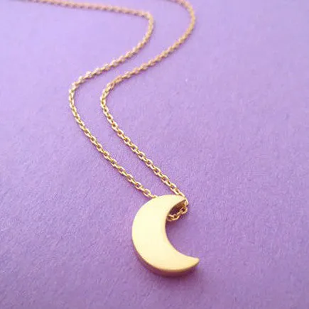 N317 Rescent Moon Pendant Clavicle Necklace Minimalist Women Fashion Collares Summer Everyday Jewelry Solid Collares Bijoux