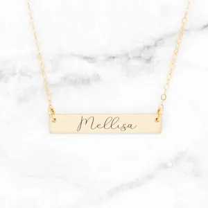 Name Bar Necklace Gold