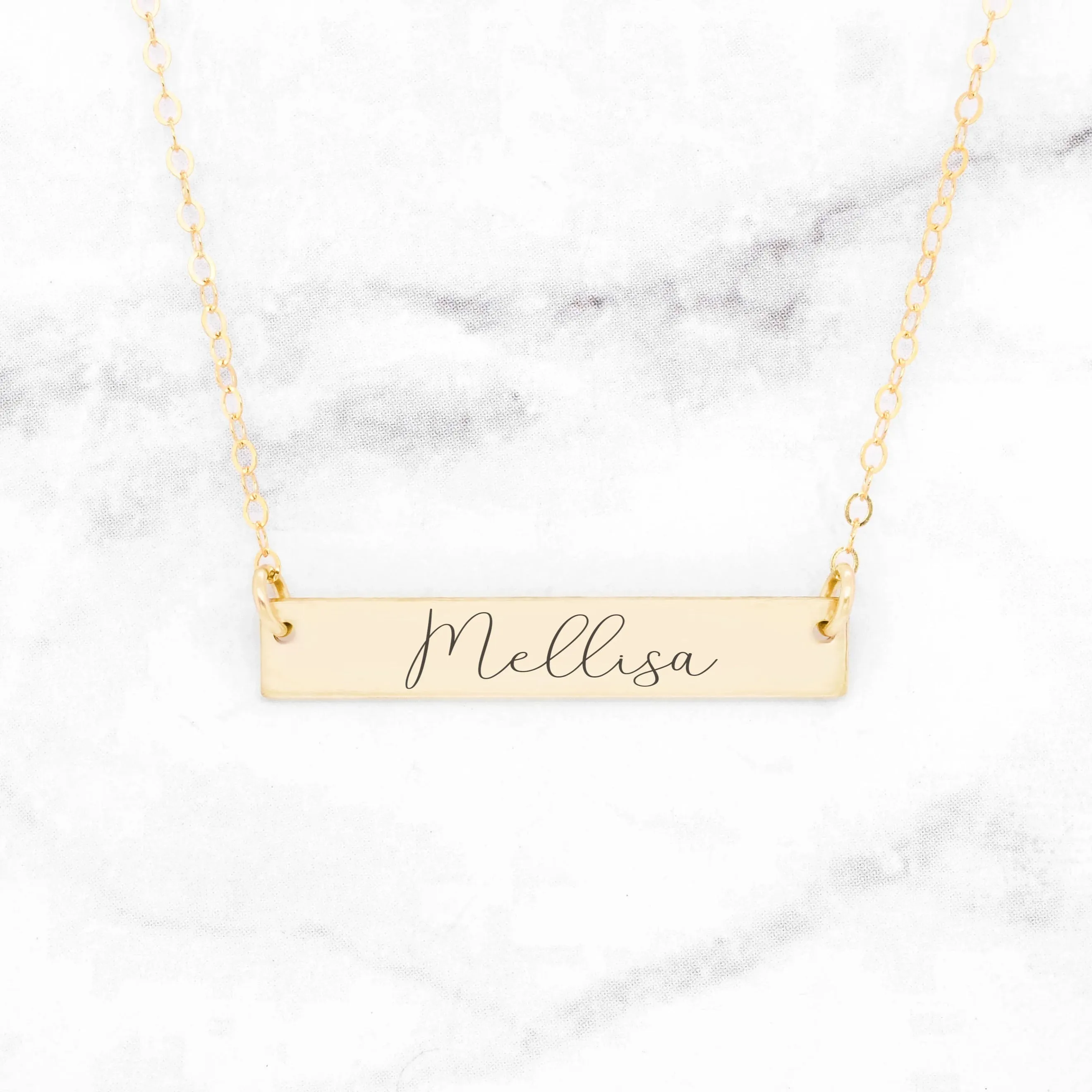 Name Bar Necklace Gold