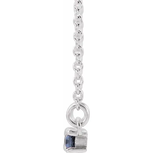 Natural Tanzanite & Diamond Bar Pendant