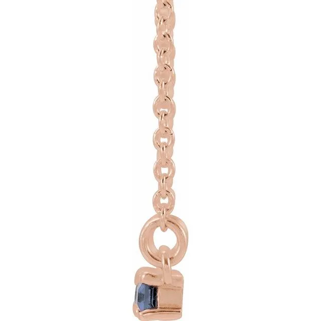 Natural Tanzanite & Diamond Bar Pendant