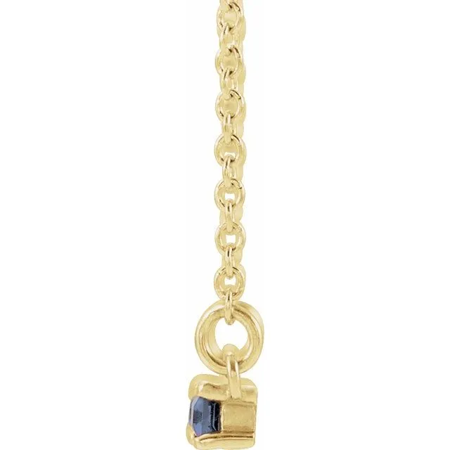 Natural Tanzanite & Diamond Bar Pendant