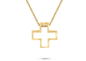 Necklace 14kt Yellow Gold Cross Silhouette