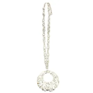 Necklace w/ Silver Filigree Circle