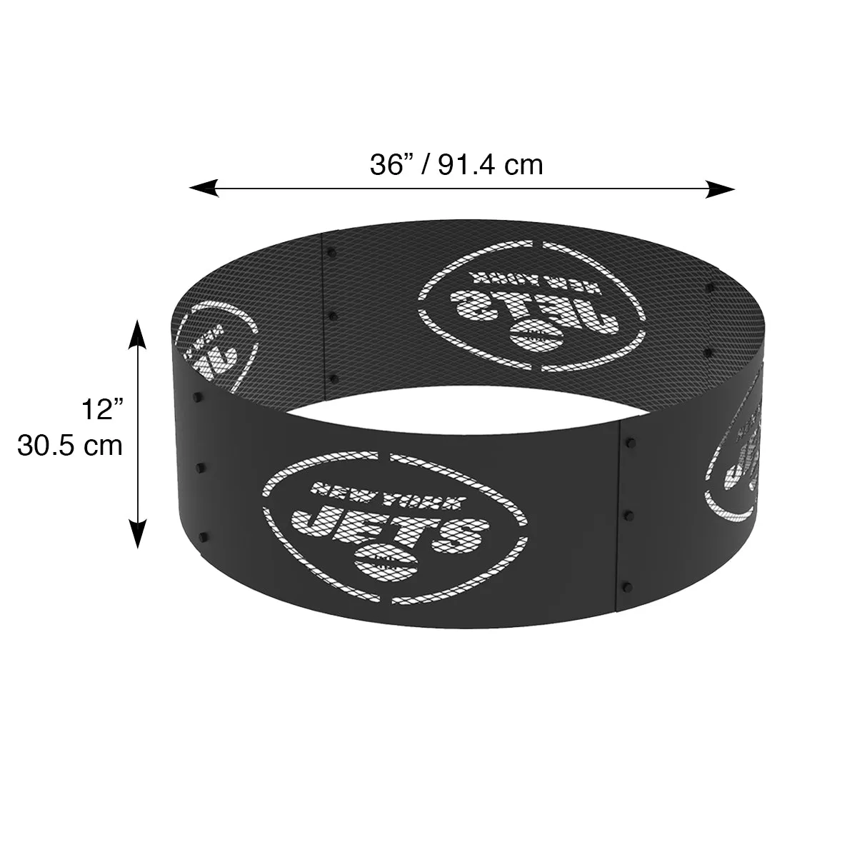 New York Jets 36 in. Round x 12 in. High Decorative Steel Fire Ring