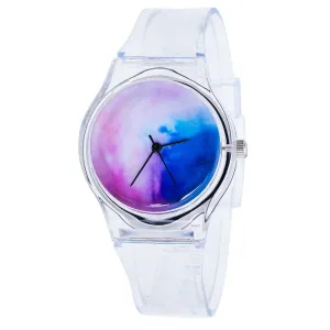 Newly Design Kids Lovely Pattern Transparent Silicone Gel Band Quartz Wrist Watch For Student Boys Girls Gift