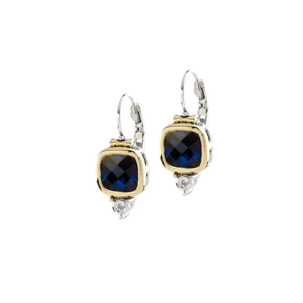 Nouveau Collection - Large Square Cubic Zirconia French Wire Earrings