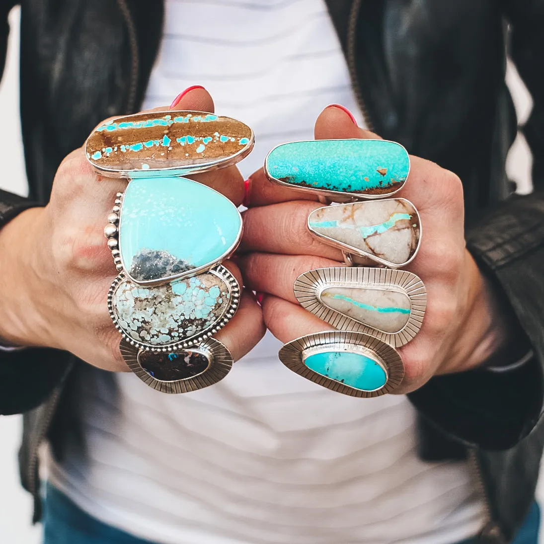 Number 8 Turquoise Ring #1 - Size 8.75