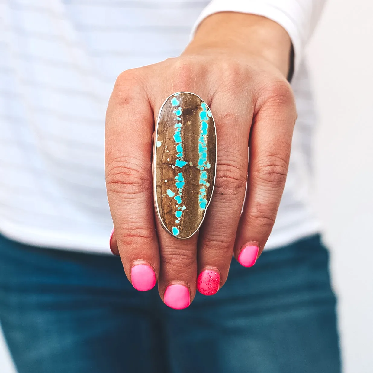 Number 8 Turquoise Ring #1 - Size 8.75