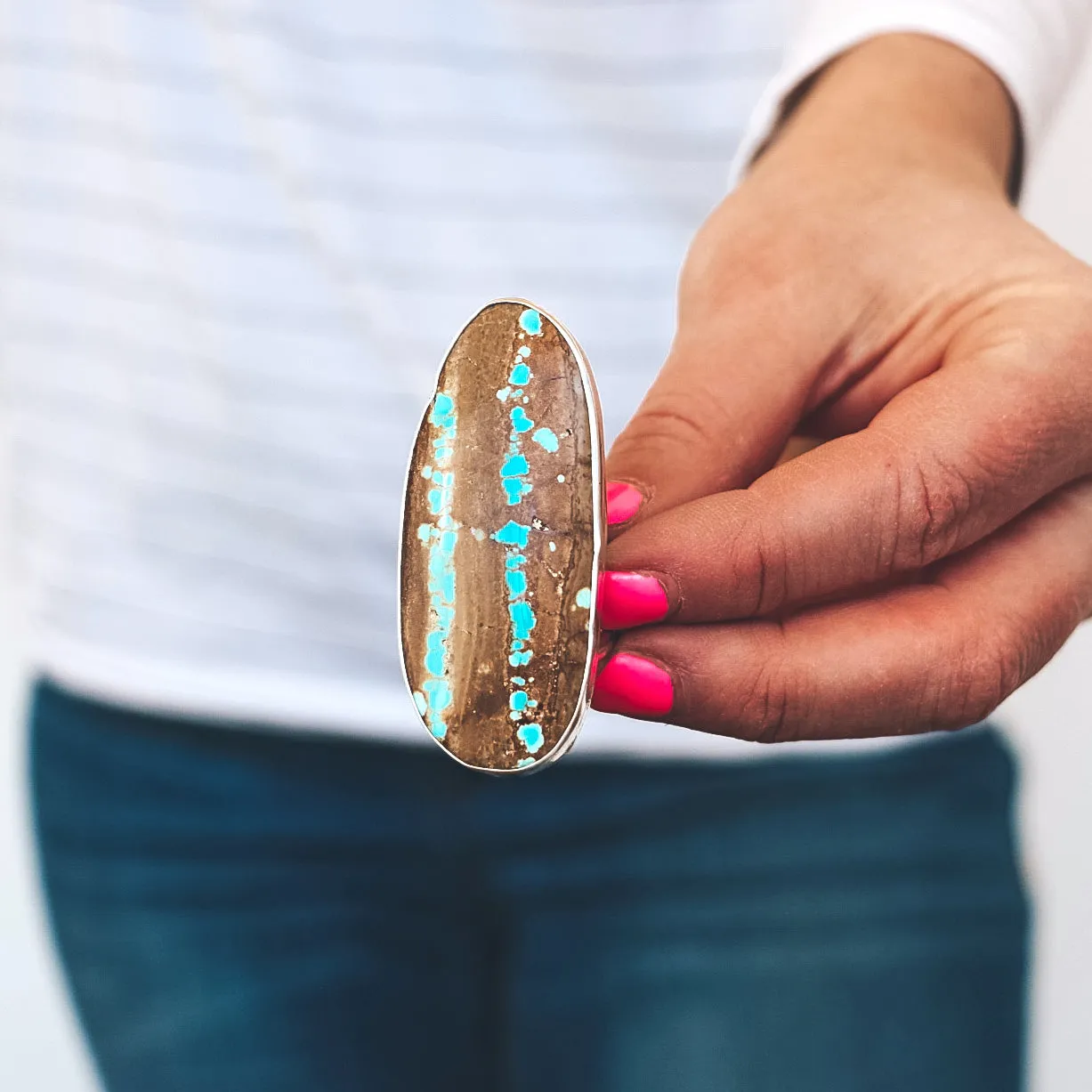 Number 8 Turquoise Ring #1 - Size 8.75