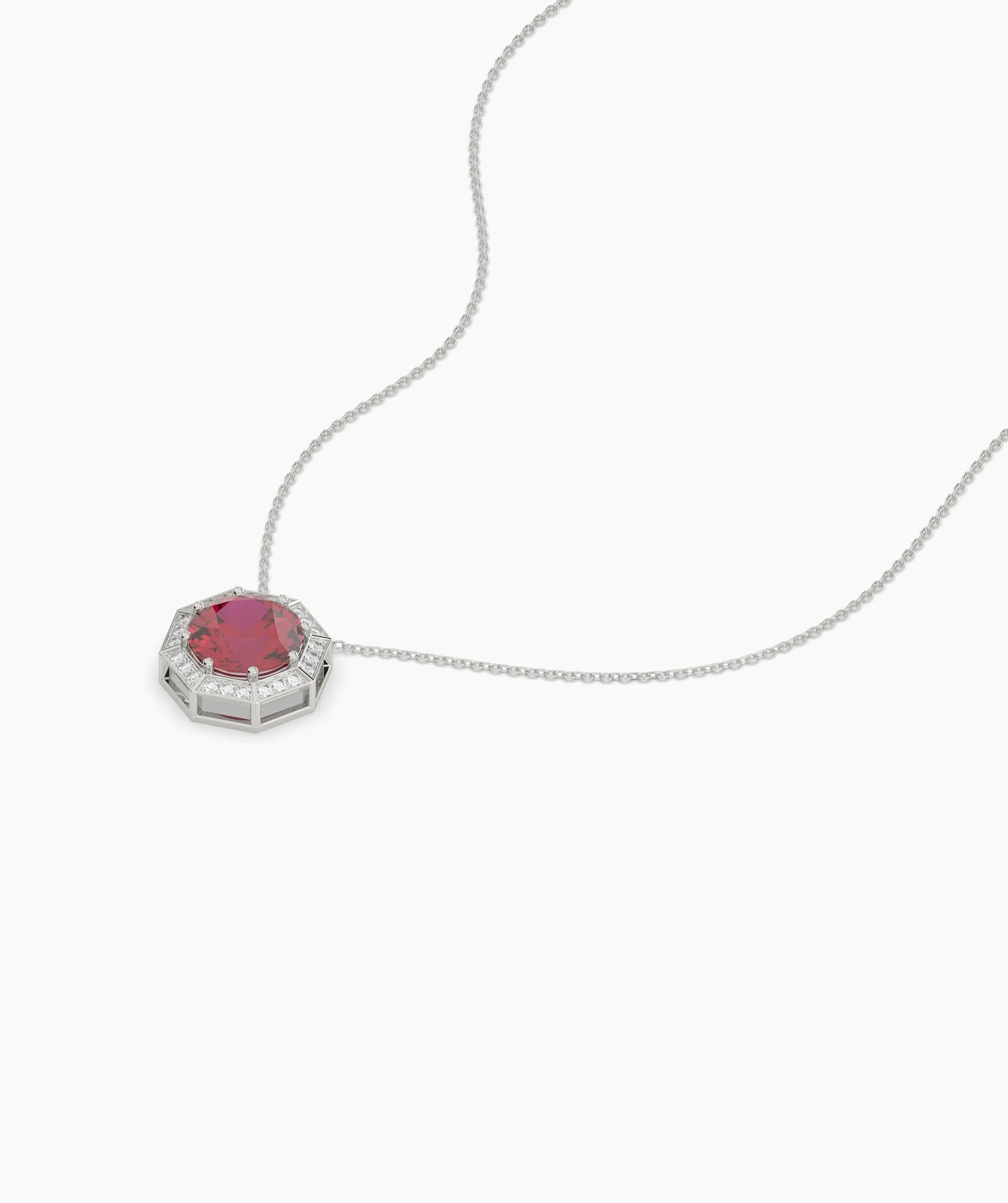 Octagon Necklace with Red Center