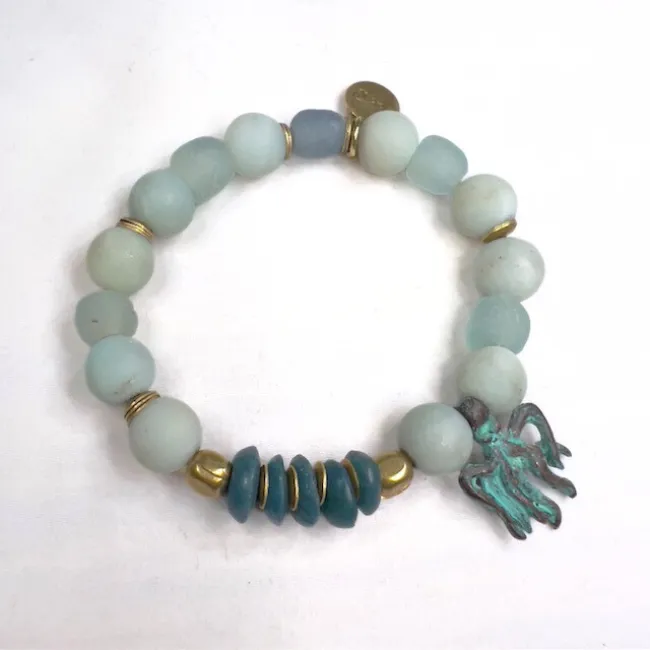Octopus Bracelet made with Recycled Glass Beads