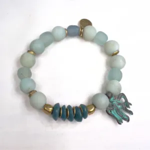 Octopus Bracelet made with Recycled Glass Beads