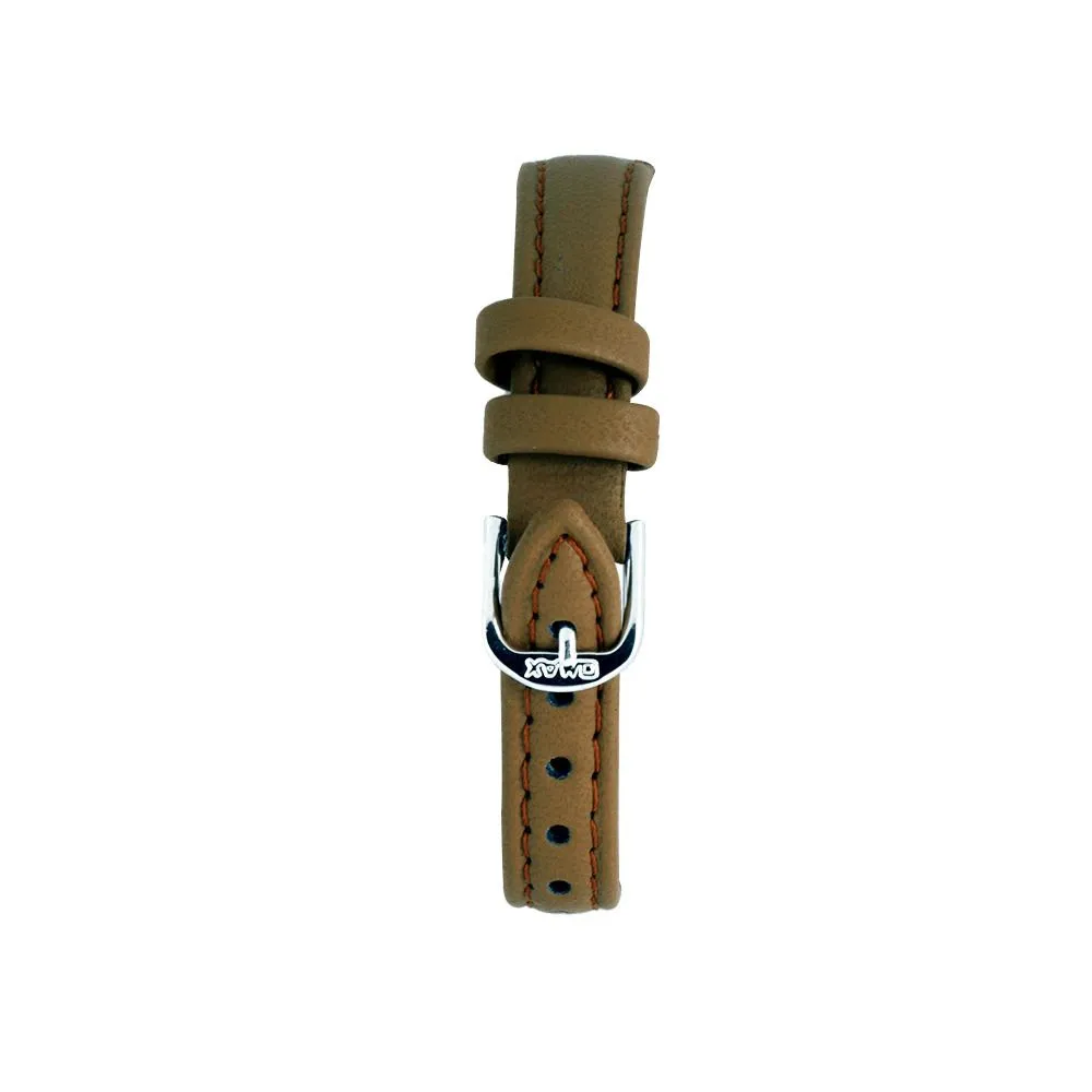Omax Women's Brown Strap & White Square Dial Analog Watch, 00CE0026IQ43