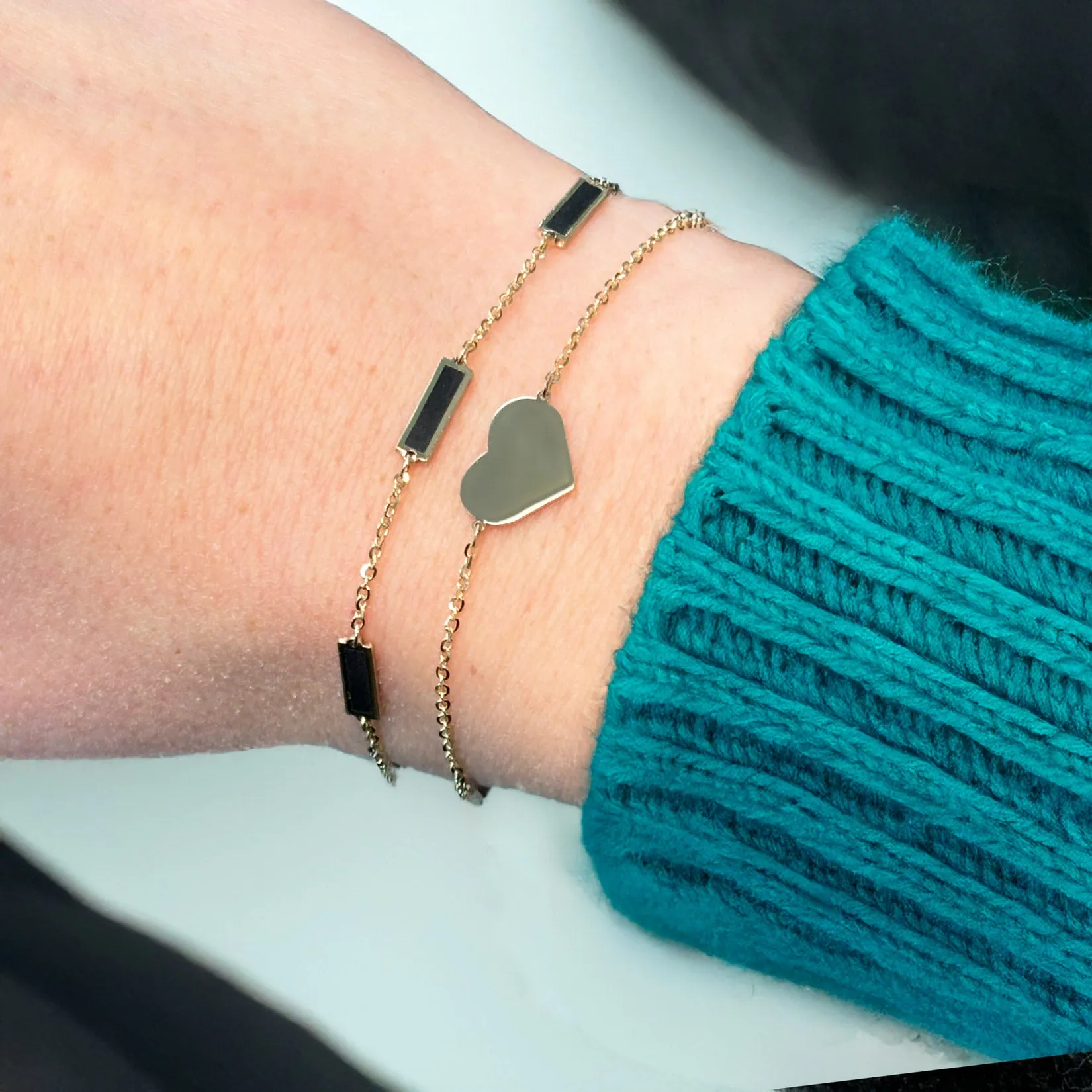 Onyx Bar Chain Bracelet