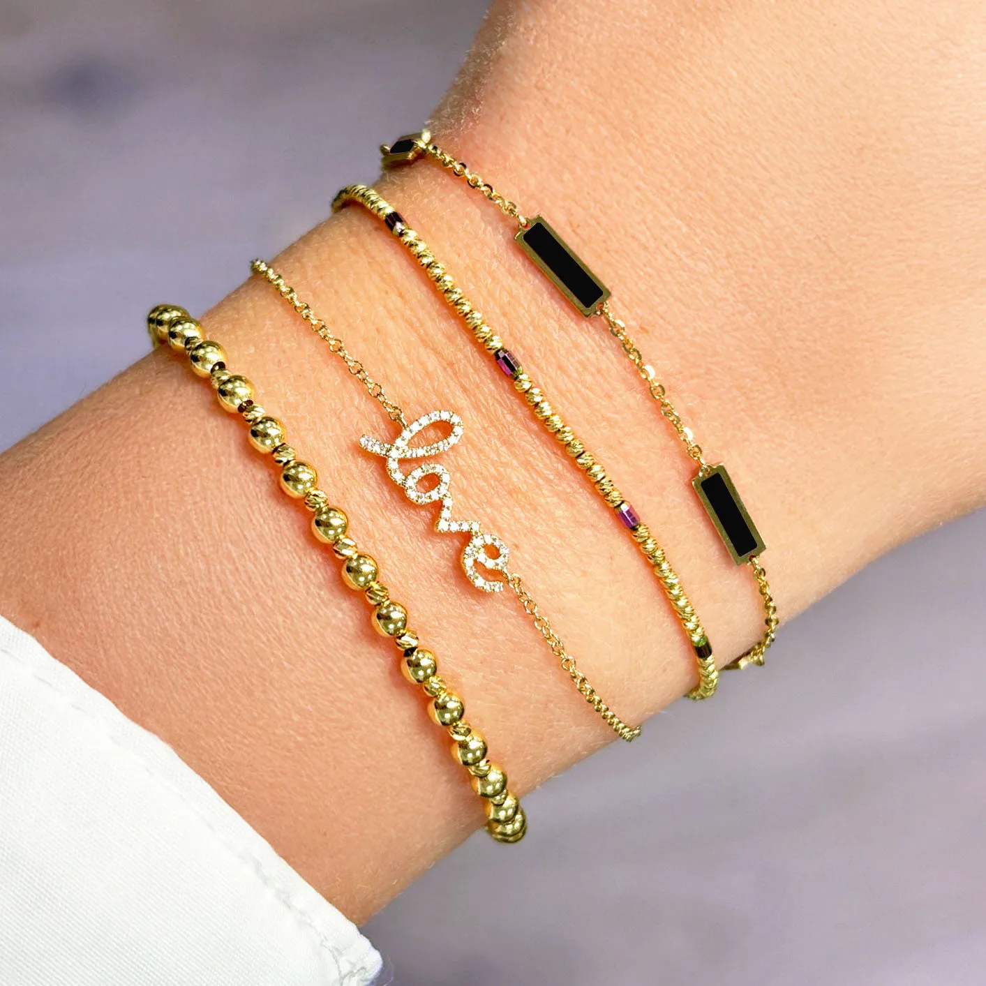 Onyx Bar Chain Bracelet