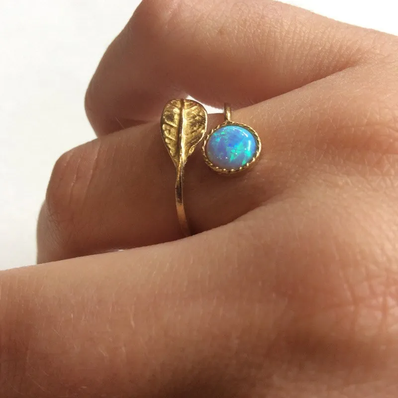 Opal Golden Brass Ring - Gone with the Wind.