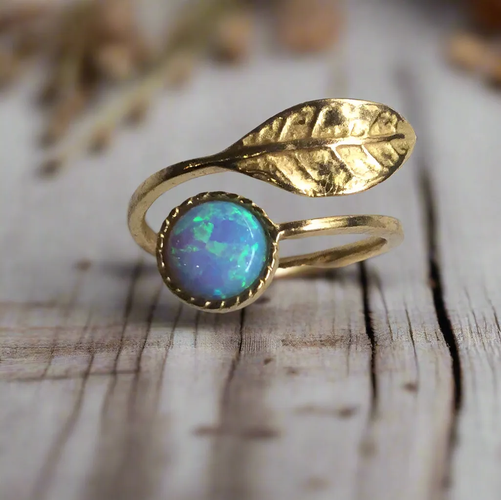 Opal Golden Brass Ring - Gone with the Wind.