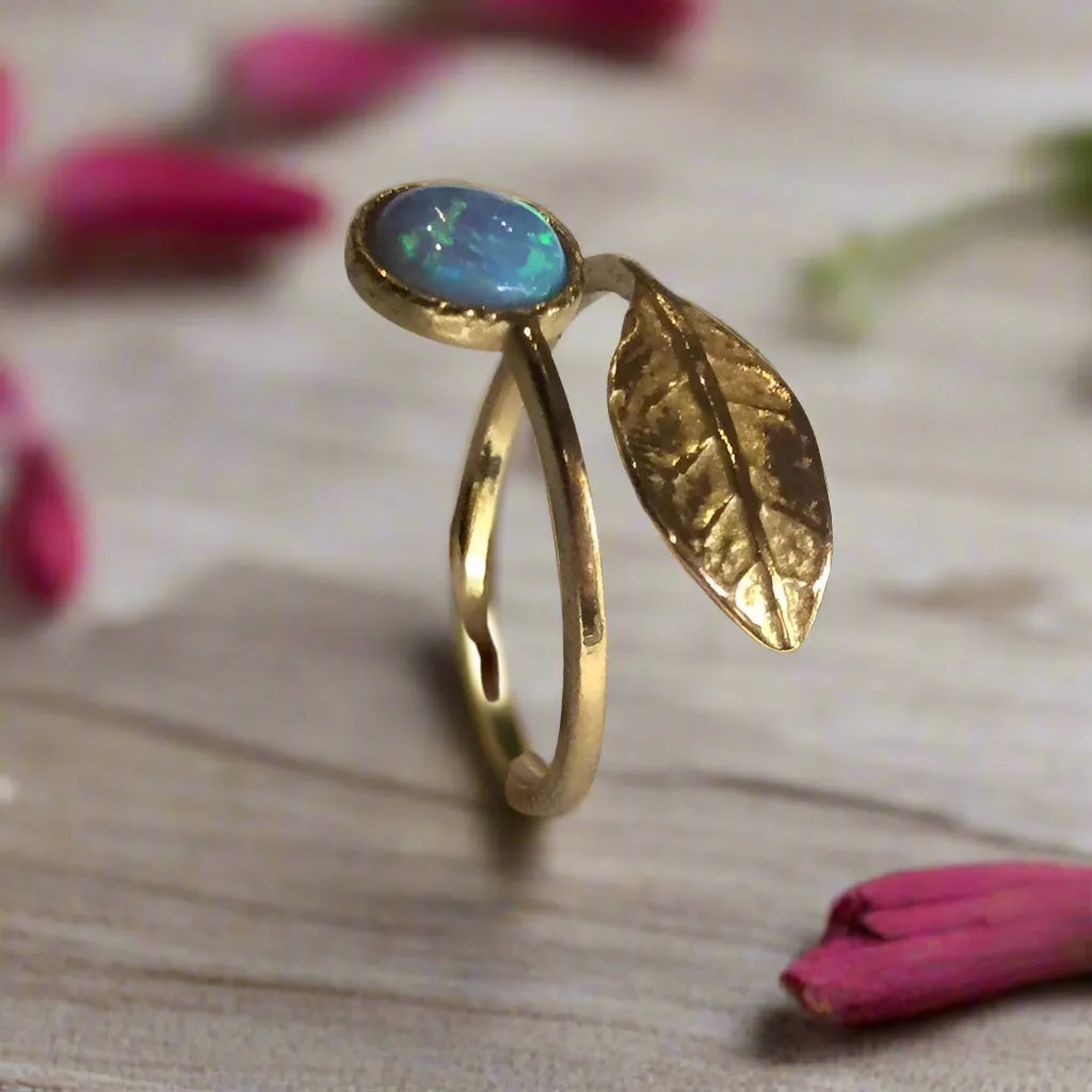Opal Golden Brass Ring - Gone with the Wind.