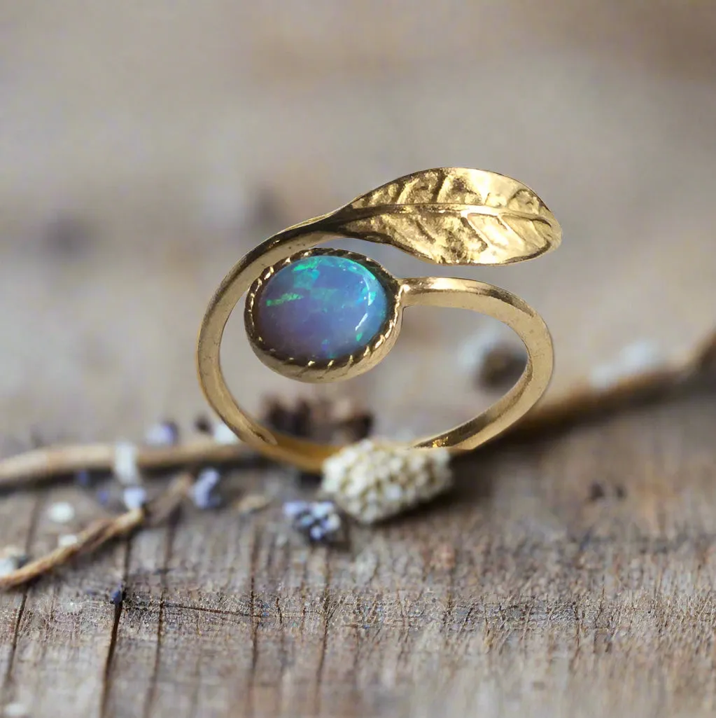 Opal Golden Brass Ring - Gone with the Wind.