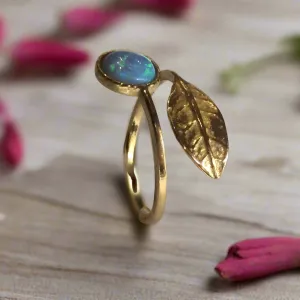 Opal Golden Brass Ring - Gone with the Wind.
