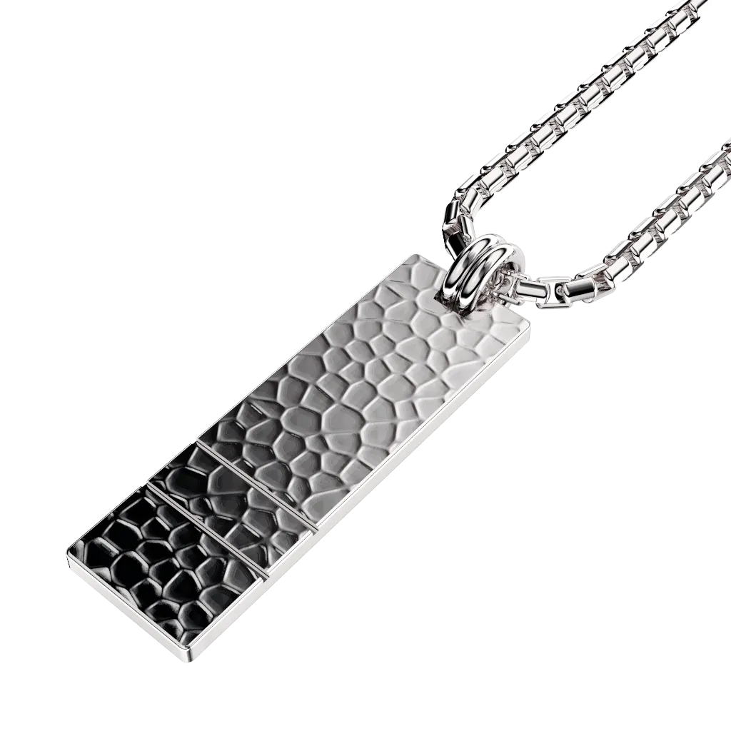 Original Set Your Bar Sterling Silver Double Horizontal Hammered/Polished Design
