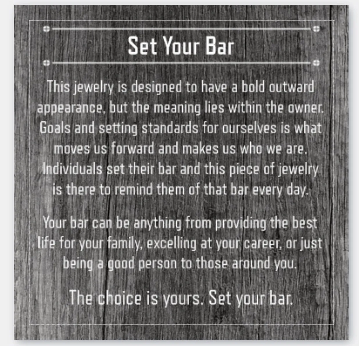 Original Set Your Bar Sterling Silver Double Horizontal Polished/Matte Design