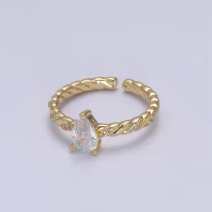 OS Dainty and Minimalist Teardrop CZ Ring , Teardrop ring Gold Filled dainty ring, CZ stones ring, dainty ring, stackable ring, thin ring U-505