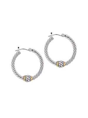 Oval Link Collection Small Twisted Wire Hoop Earrings
