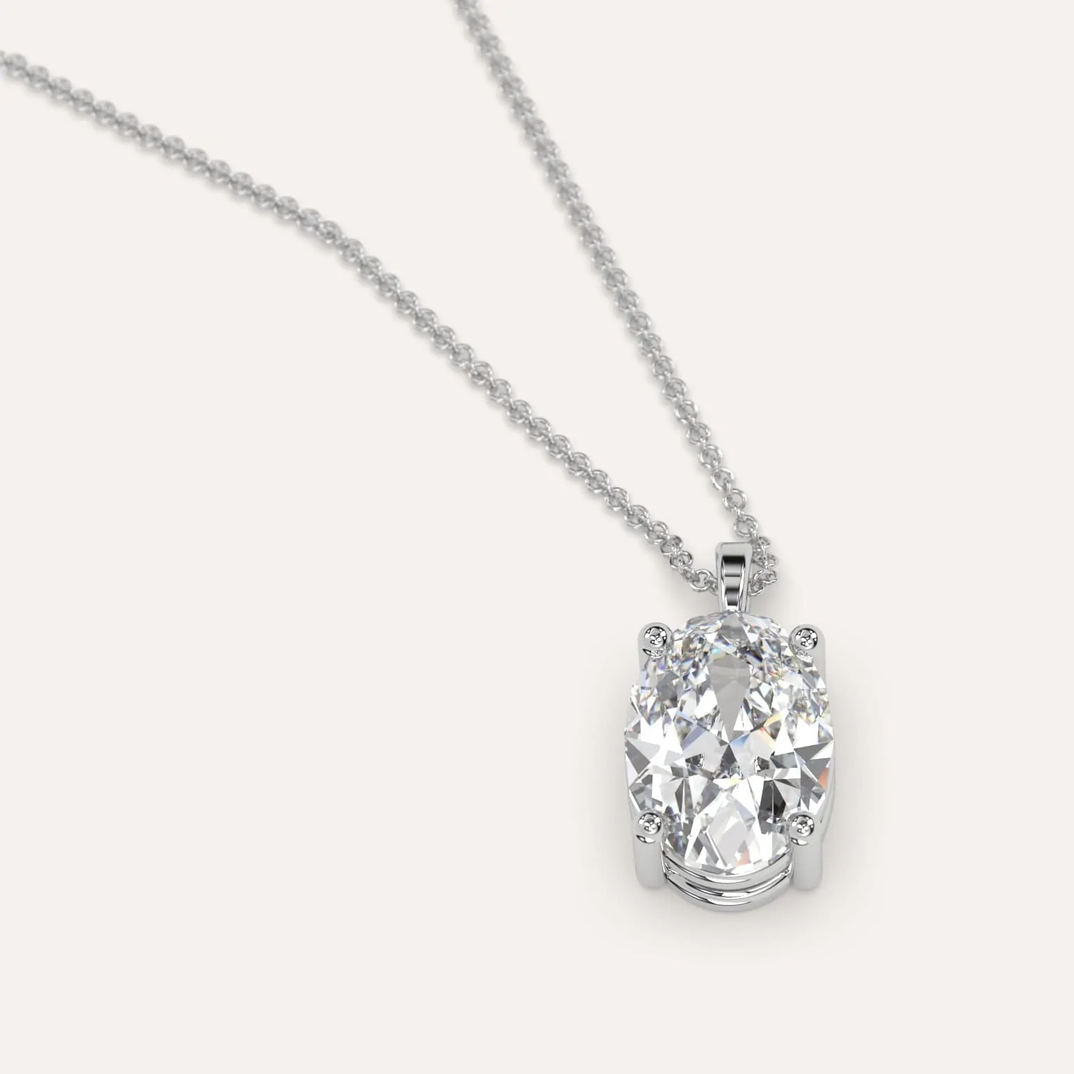 Oval Pendant Diamond Necklace Setting