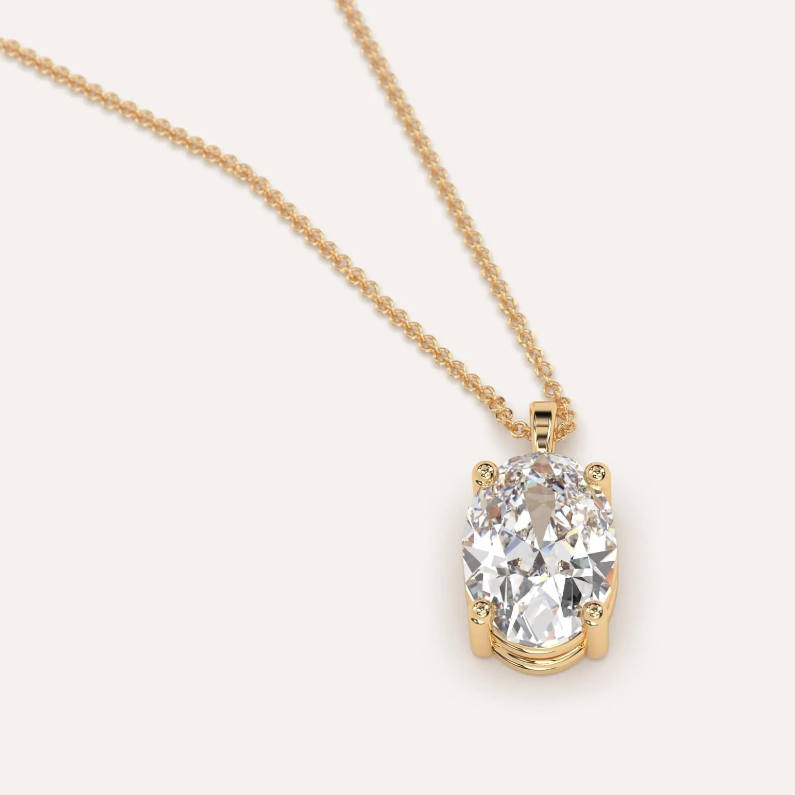 Oval Pendant Diamond Necklace Setting