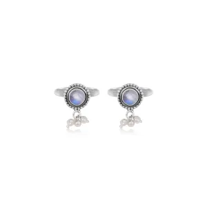 Oxidized Silver Moonstone Toe Ring