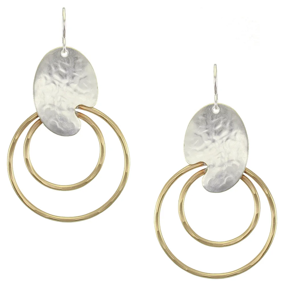 Painter's Palette with Rings Wire Earrings