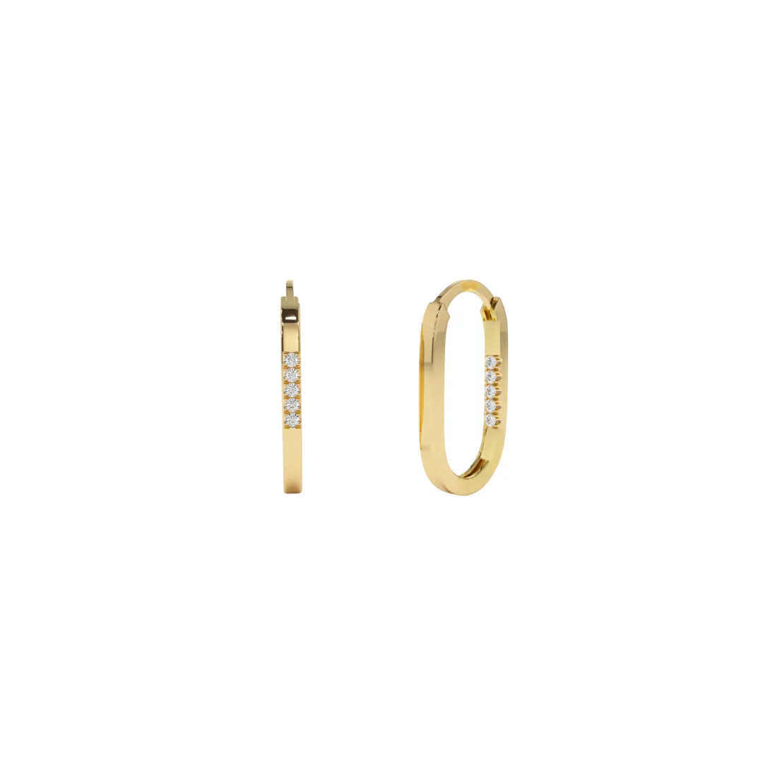 Paperclip & Diamond Hoops